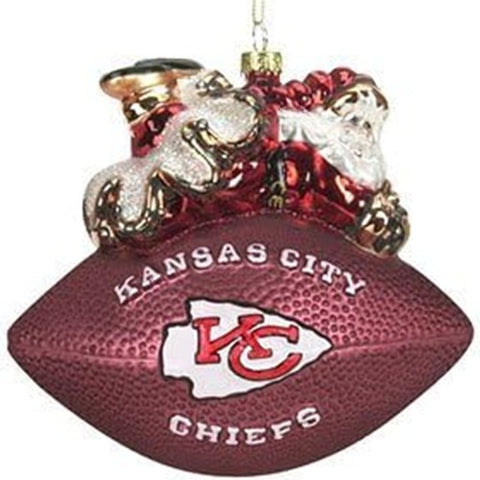 Kansas City Chiefs Ornament 5 1/2 Inch Peggy Abrams Glass Football