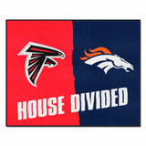 NFL House Divided Mat - Falcons / Broncos