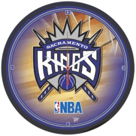 Sacramento Kings Clock Round Wall Style Chrome Alternate