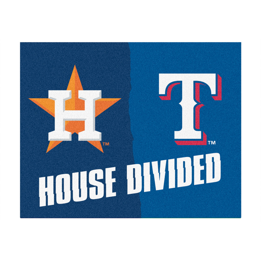 MLB House Divided Mat - Astros / Rangers