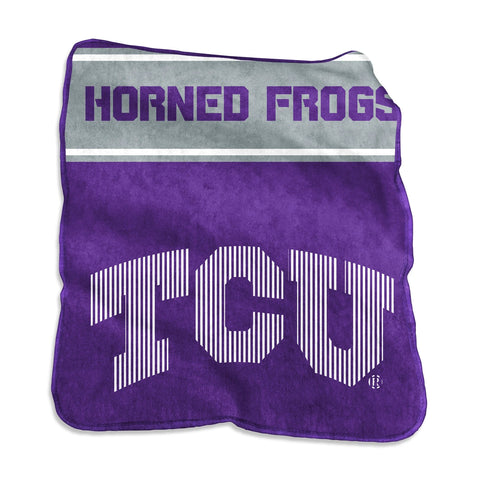 TCU Horned Frogs Blanket 60x80 Raschel Throw