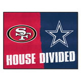 NFL House Divided Mat - 49ers / Cowboys
