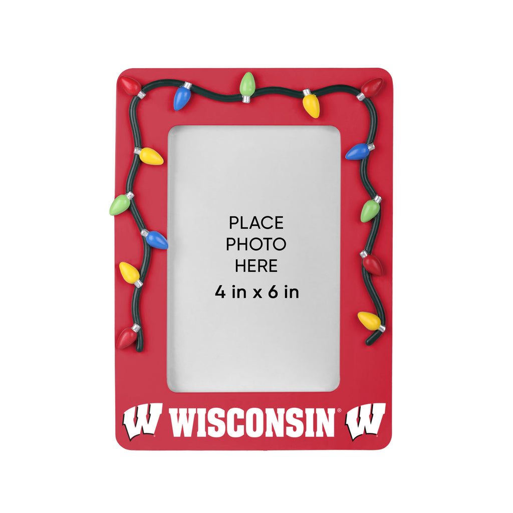 Wisconsin Badgers Picture Frame with Holiday Lights