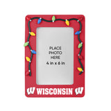 Wisconsin Badgers Picture Frame with Holiday Lights