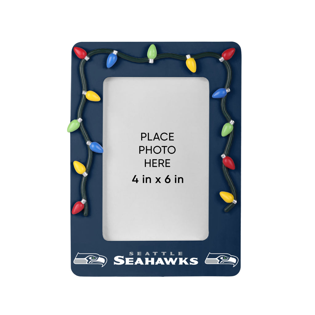 Seattle Seahawks Picture Frame with Holiday Lights