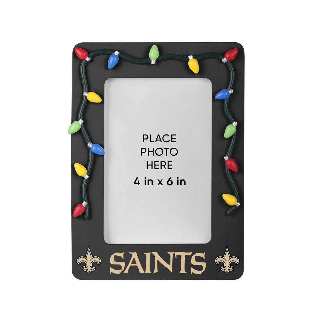 New Orleans Saints Picture Frame with Holiday Lights