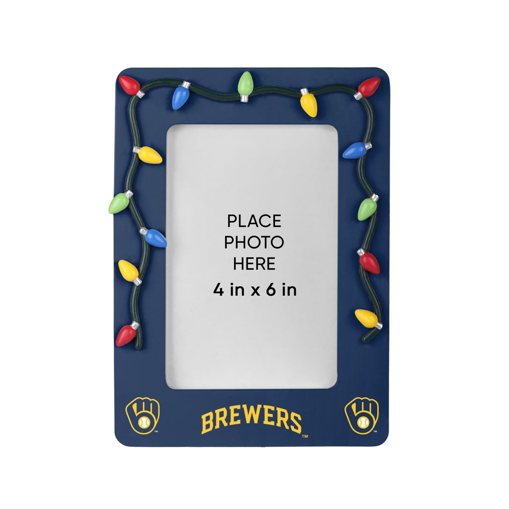 Milwaukee Brewers Picture Frame with Holiday Lights