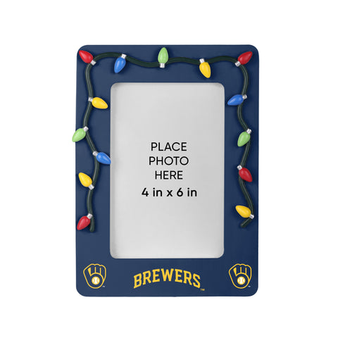Milwaukee Brewers Picture Frame with Holiday Lights