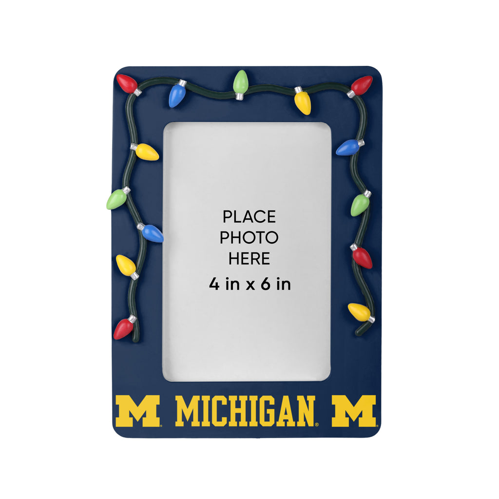 Michigan Wolverines Picture Frame with Holiday Lights