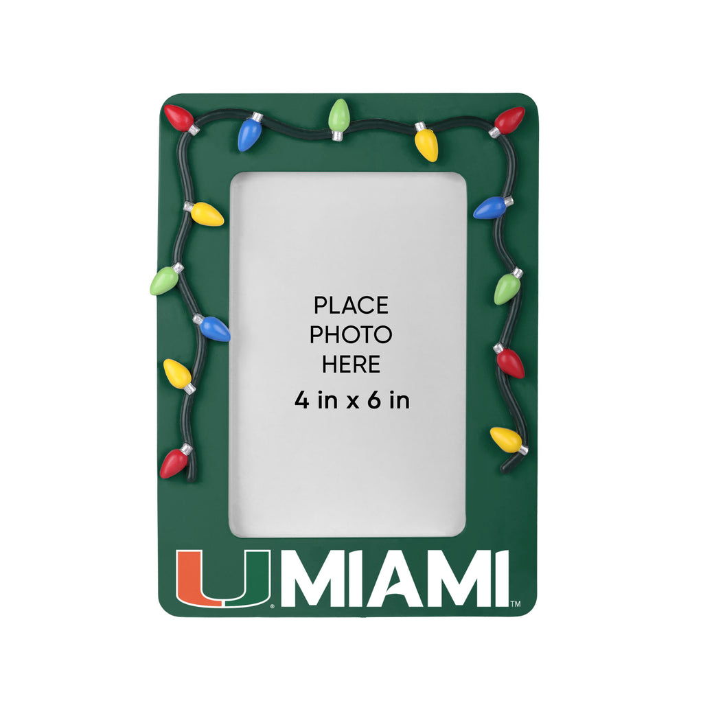 Miami Hurricanes Picture Frame with Holiday Lights