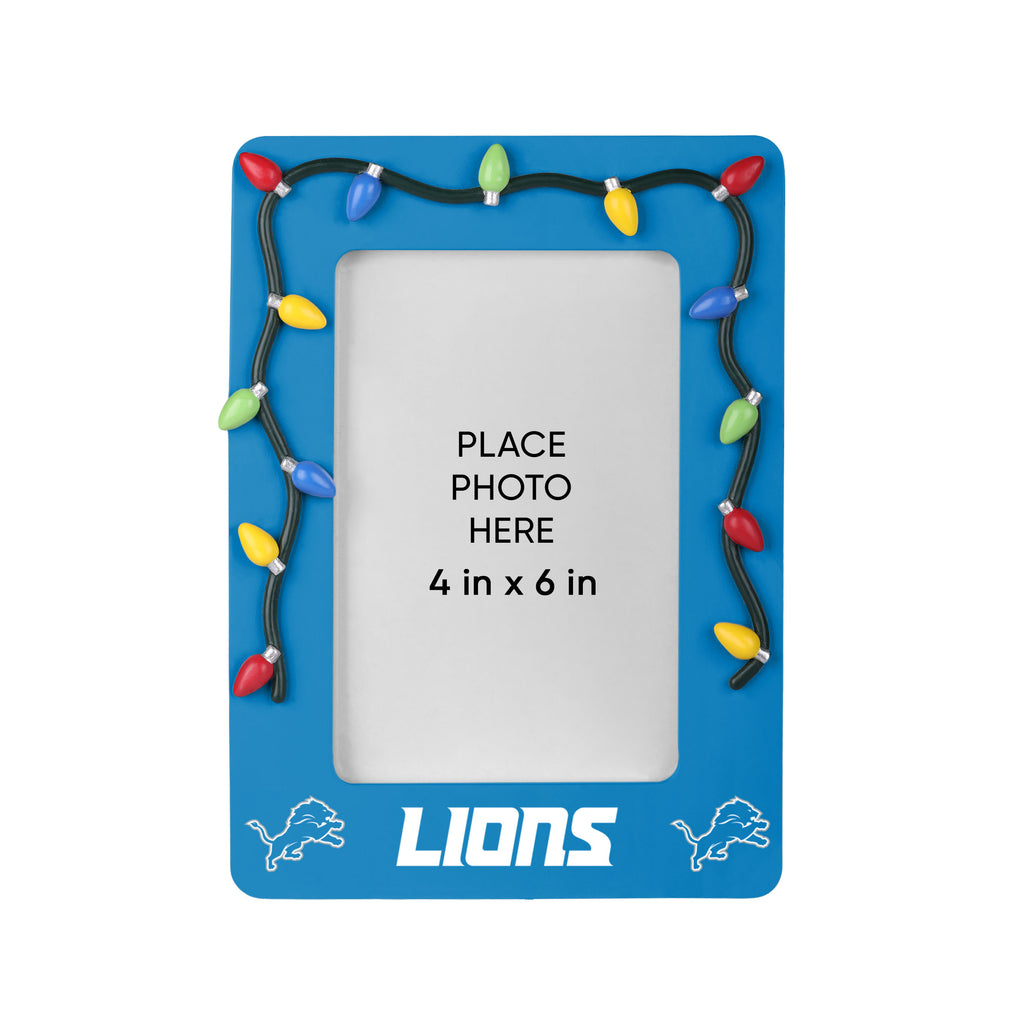 Detroit Lions Picture Frame with Holiday Lights