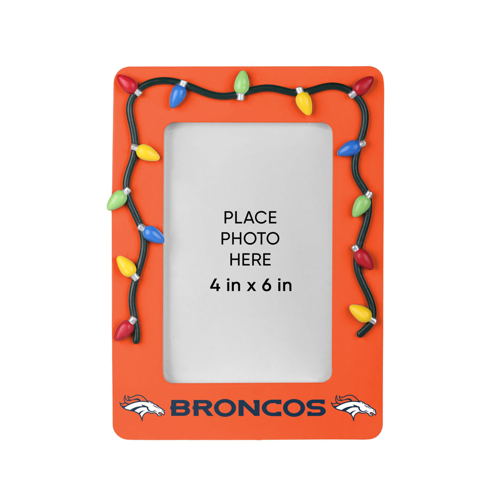 Denver Broncos Picture Frame with Holiday Lights