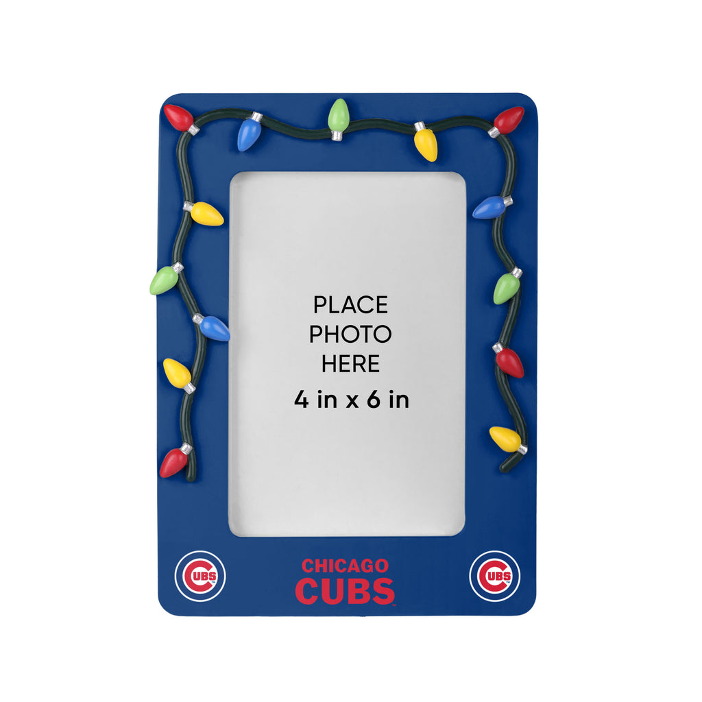 Chicago Cubs Picture Frame with Holiday Lights