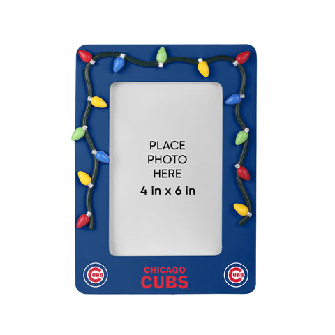 Chicago Cubs Picture Frame with Holiday Lights