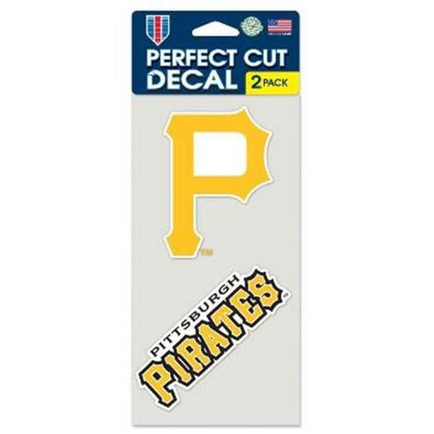 Pittsburgh Pirates Decal 4x4 Perfect Cut Set of 2 - Special Order