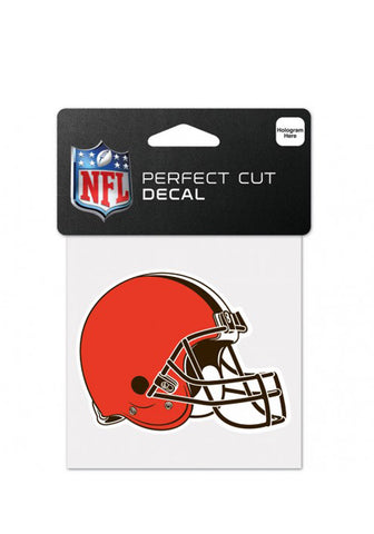Cleveland Browns Decal 4x4 Perfect Cut Color Helmet Design - Special Order