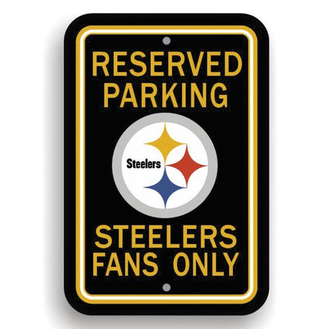 Pittsburgh Steelers Sign 12x18 Plastic Reserved Parking Style