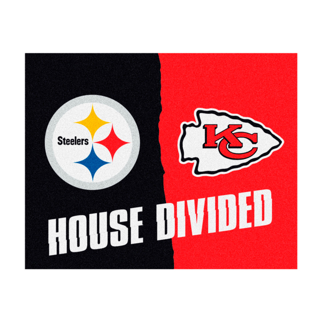 NFL House Divided Mat - Steelers / Chiefs