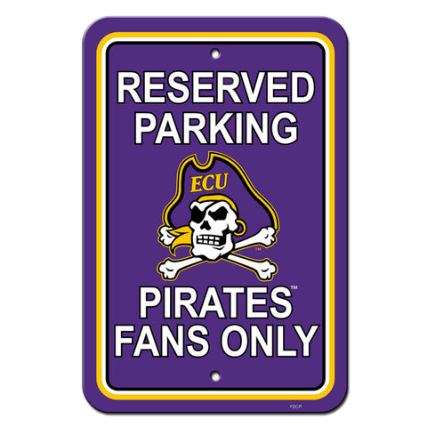 East Carolina Pirates Sign 12x18 Plastic Reserved Parking Style CO