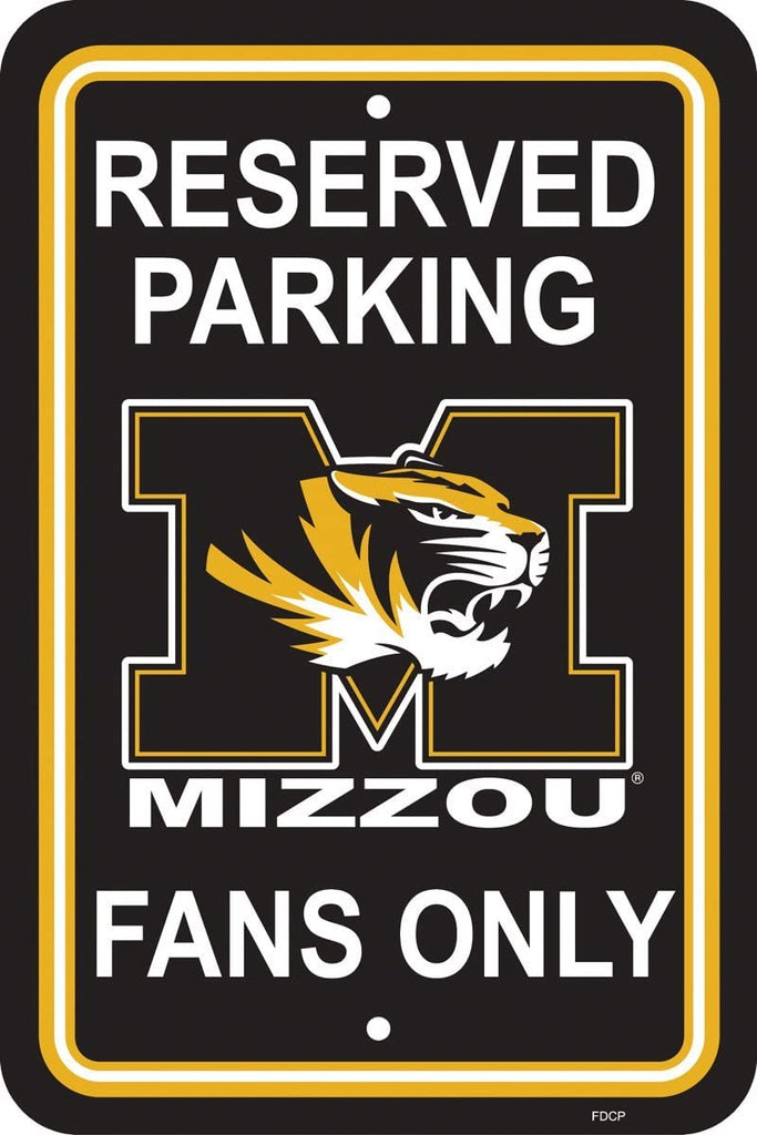 Missouri Tigers Sign 12x18 Plastic Reserved Parking Style CO
