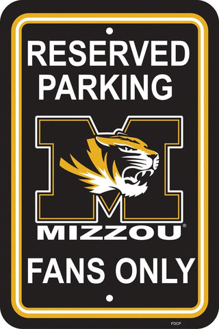 Missouri Tigers Sign 12x18 Plastic Reserved Parking Style CO