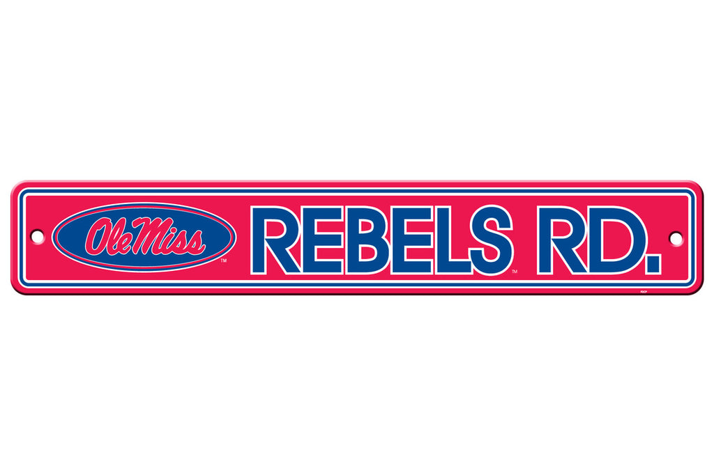 Mississippi Rebels Sign 4x24 Plastic Street Style - Special Order