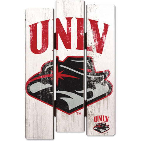 UNLV Runnin' Rebels Sign 11x17 Wood Fence Style White