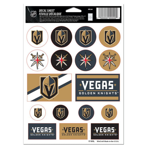 Vegas Golden Knights Decal Sheet 5x7 Vinyl