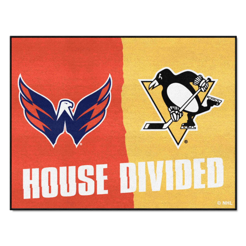 NHL House Divided Mat - Capitals / Penguins