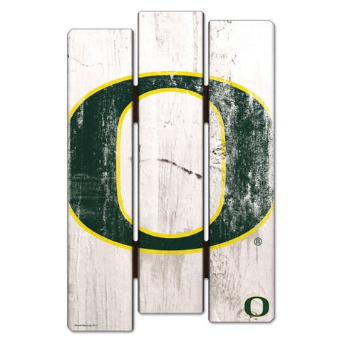 Oregon Ducks Sign 11x17 Wood Fence Style White