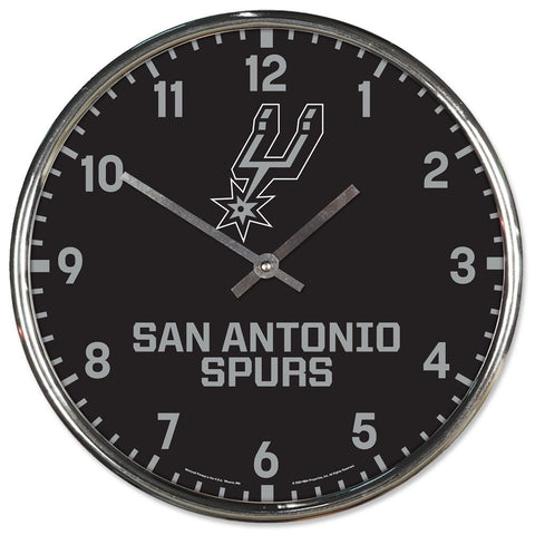 San Antonio Spurs Round Chrome Wall Clock