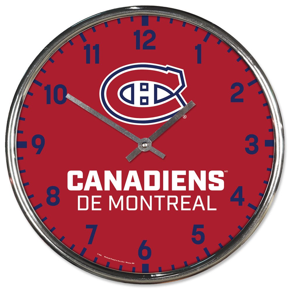 Montreal Canadiens Round Chrome Wall Clock
