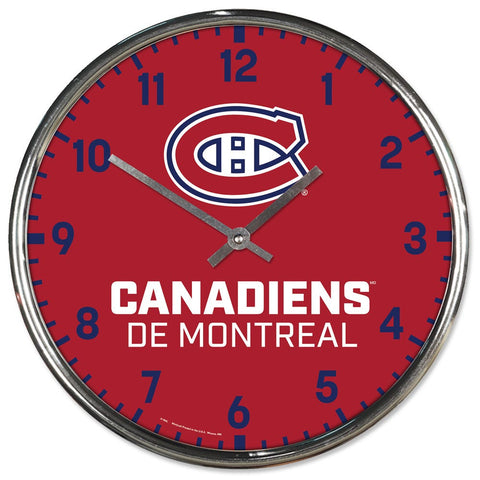 Montreal Canadiens Round Chrome Wall Clock