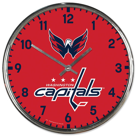 Washington Capitals Clock Round Wall Style Chrome