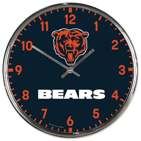 Chicago Bears Round Chrome Wall Clock