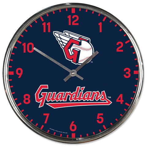 Cleveland Guardians Clock Round Wall Style Chrome