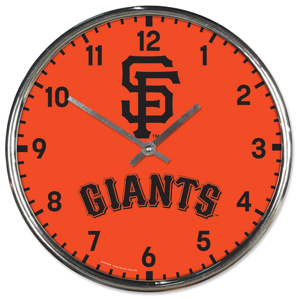 San Francisco Giants Round Chrome Wall Clock