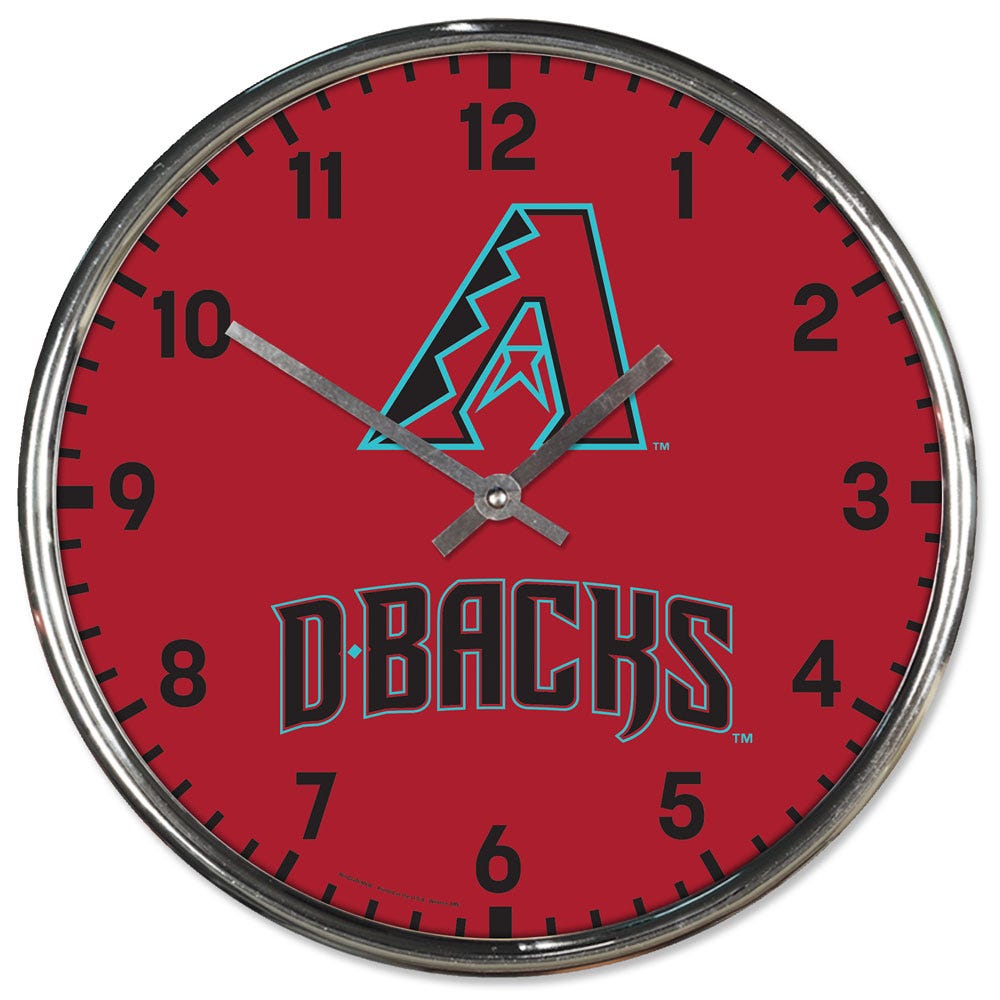 Arizona Diamondbacks Clock Round Wall Style Chrome