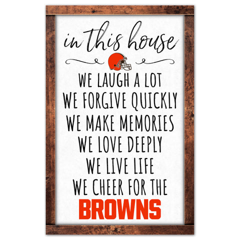 Cleveland Browns Sign 11x17 Wood In This House
