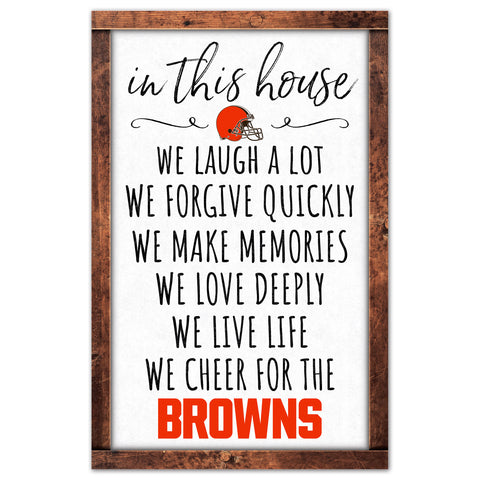 Cleveland Browns Sign 11x17 Wood In This House