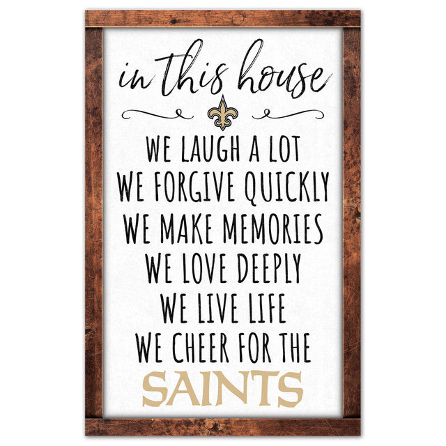 New Orleans Saints Sign 11x17 Wood In This House