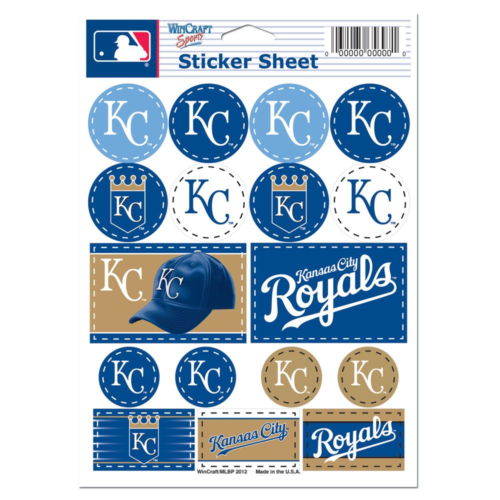 Kansas City Royals Decal Sheet 5x7 Vinyl
