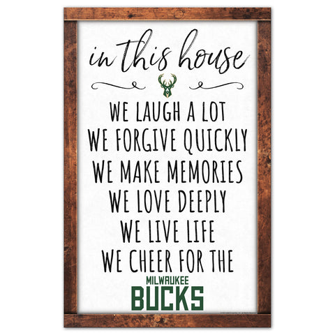 Milwaukee Bucks Sign 11x17 Wood In This House