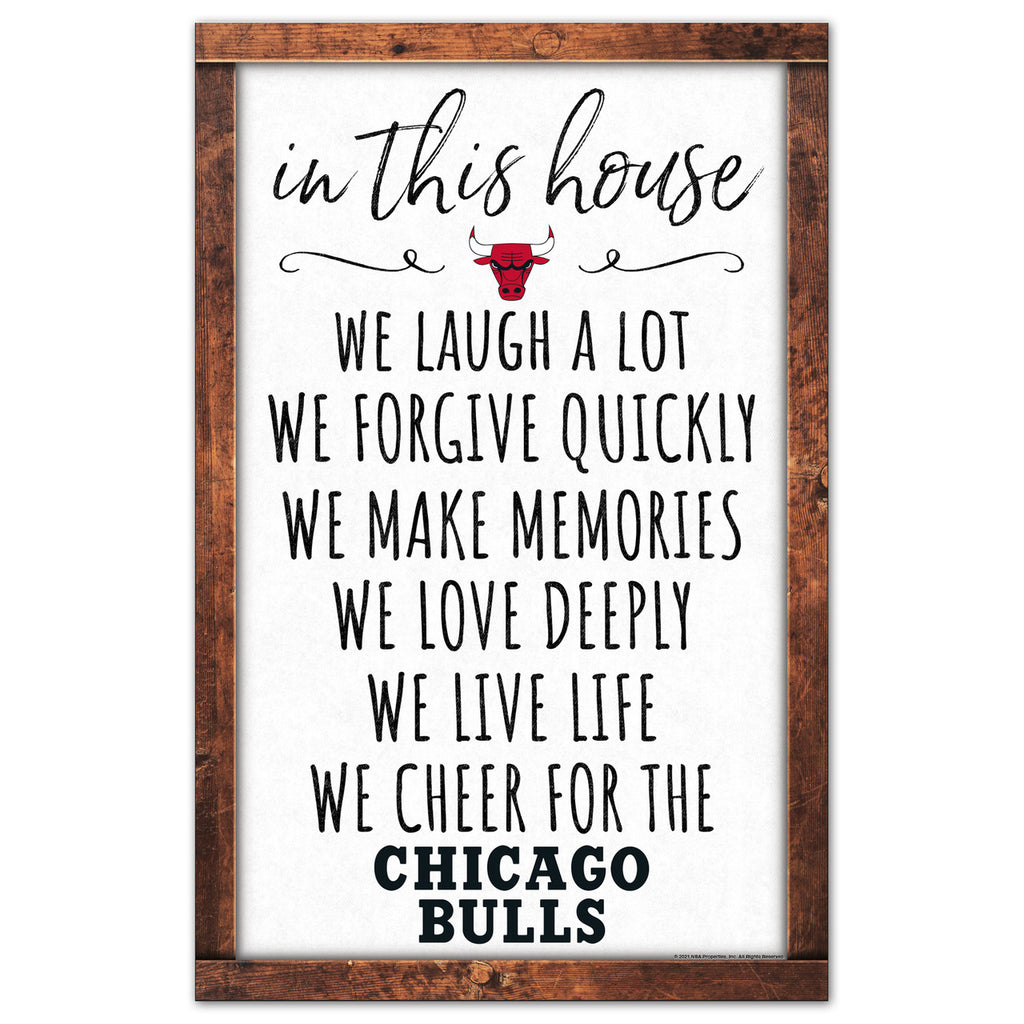 Chicago Bulls Sign 11x17 Wood In This House