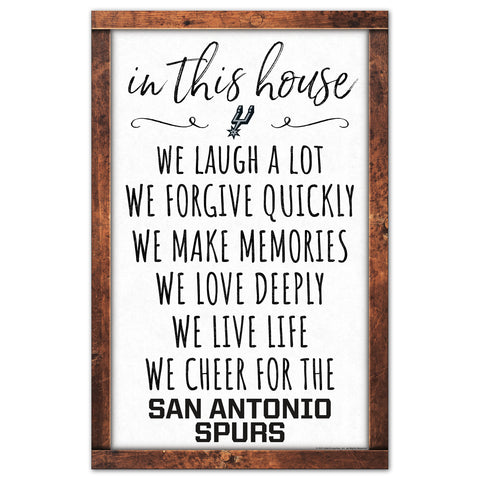 San Antonio Spurs Sign 11x17 Wood In This House