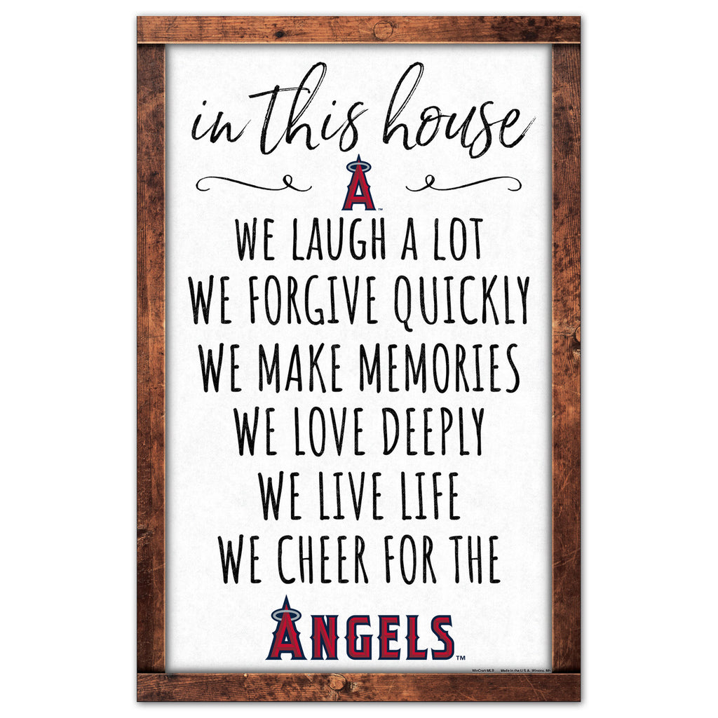 Los Angeles Angels Sign 11x17 Wood In This House