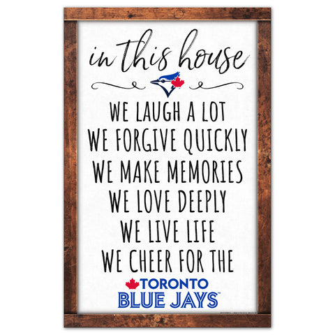 Toronto Blue Jays Sign 11x17 Wood In This House