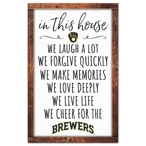 Milwaukee Brewers Sign 11x17 Wood In This House