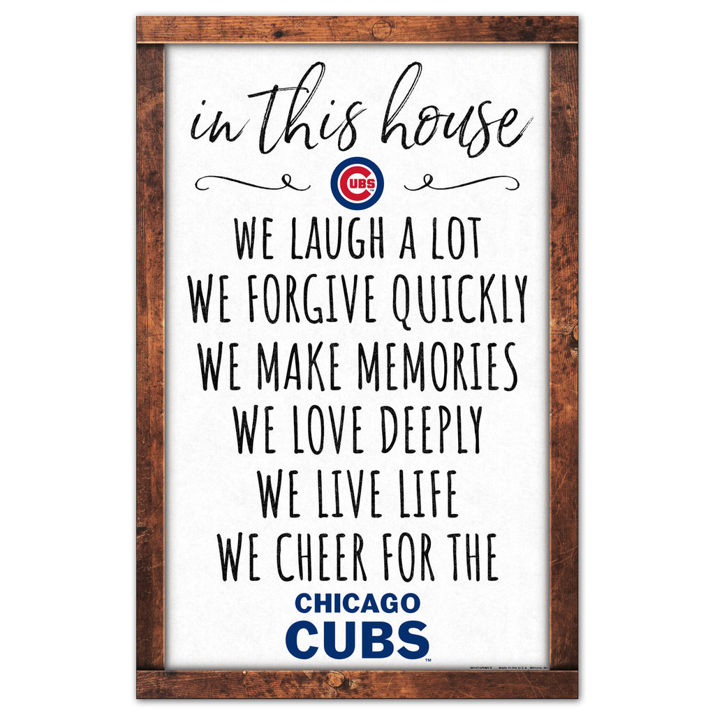 Chicago Cubs Sign 11x17 Wood In This House