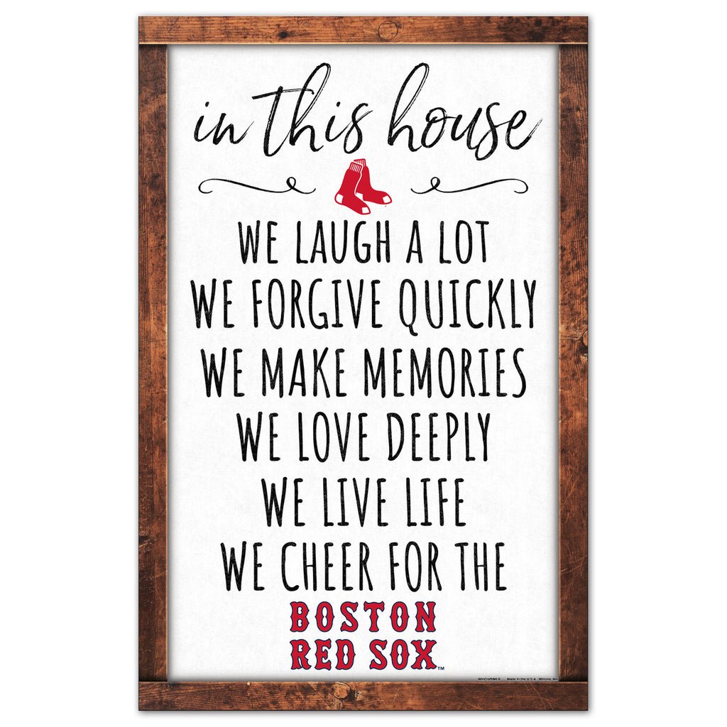 Boston Red Sox Sign 11x17 Wood In This House